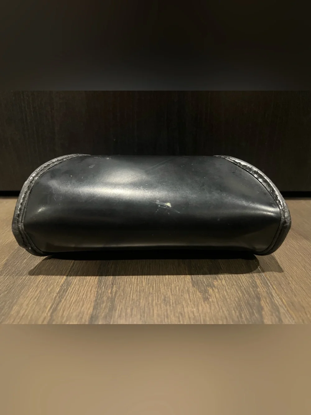 Authentic Salvatore Ferragamo Black Leather Snap Sunglasses Case